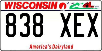 WI license plate 838XEX