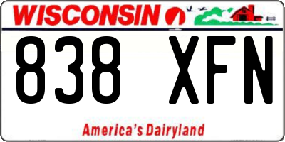 WI license plate 838XFN