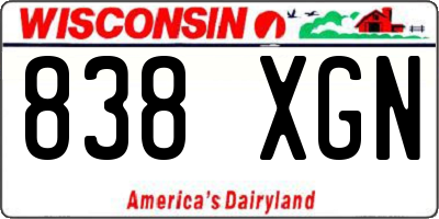WI license plate 838XGN