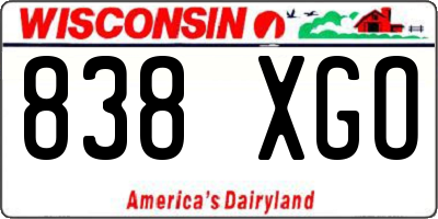 WI license plate 838XGO