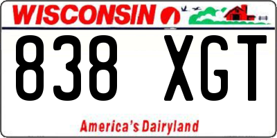 WI license plate 838XGT