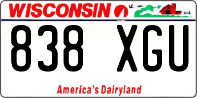 WI license plate 838XGU