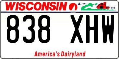 WI license plate 838XHW