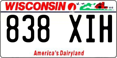 WI license plate 838XIH