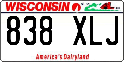 WI license plate 838XLJ