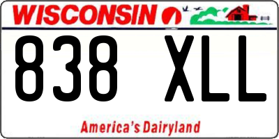 WI license plate 838XLL
