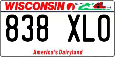 WI license plate 838XLO