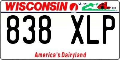 WI license plate 838XLP