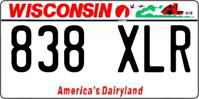 WI license plate 838XLR