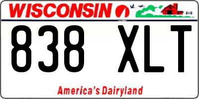 WI license plate 838XLT