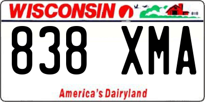 WI license plate 838XMA