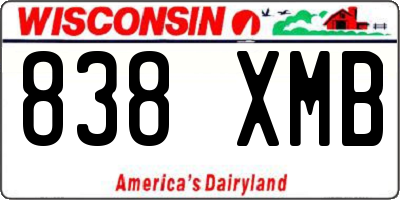 WI license plate 838XMB