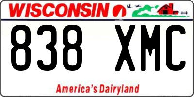 WI license plate 838XMC