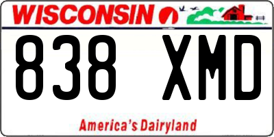 WI license plate 838XMD