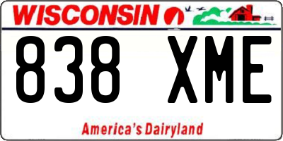 WI license plate 838XME