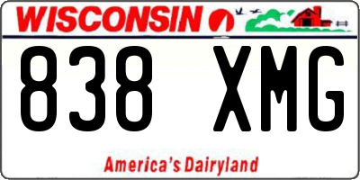WI license plate 838XMG