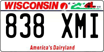 WI license plate 838XMI