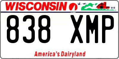 WI license plate 838XMP