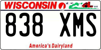 WI license plate 838XMS