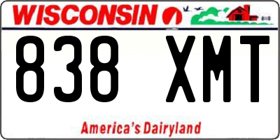 WI license plate 838XMT