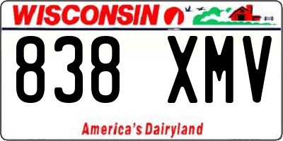WI license plate 838XMV