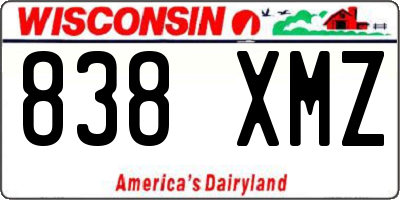 WI license plate 838XMZ