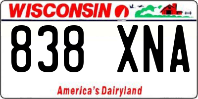WI license plate 838XNA