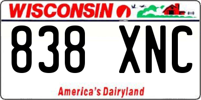 WI license plate 838XNC