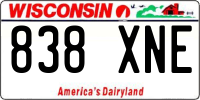 WI license plate 838XNE