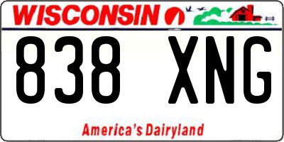 WI license plate 838XNG