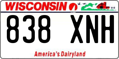 WI license plate 838XNH