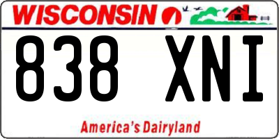 WI license plate 838XNI