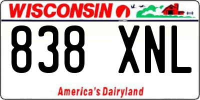 WI license plate 838XNL