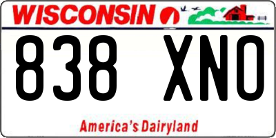 WI license plate 838XNO