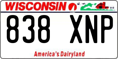 WI license plate 838XNP