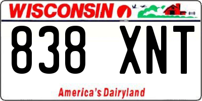 WI license plate 838XNT