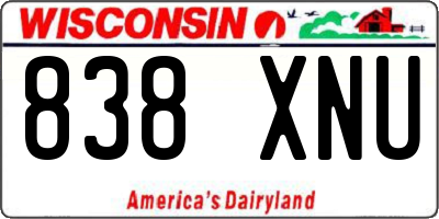 WI license plate 838XNU