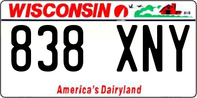 WI license plate 838XNY
