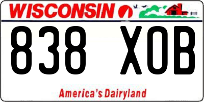 WI license plate 838XOB