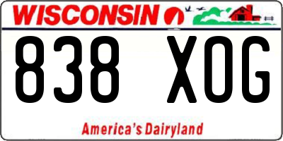 WI license plate 838XOG
