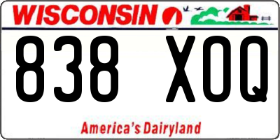 WI license plate 838XOQ