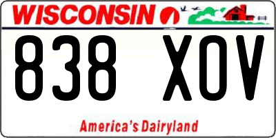 WI license plate 838XOV