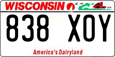 WI license plate 838XOY