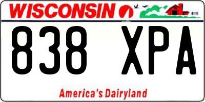 WI license plate 838XPA