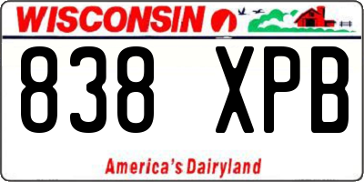 WI license plate 838XPB