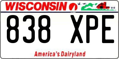 WI license plate 838XPE