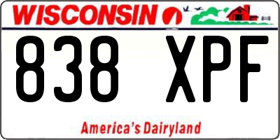 WI license plate 838XPF