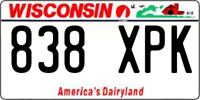 WI license plate 838XPK