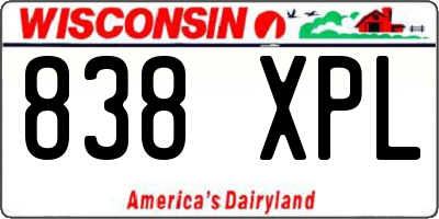WI license plate 838XPL