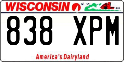 WI license plate 838XPM